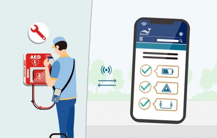 AED CMMS PLATFORM and DFS200 Defibrillator/AED Handheld Tester